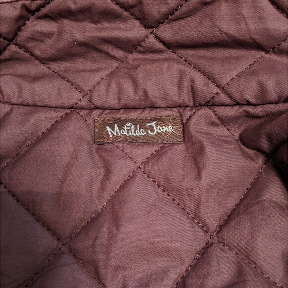 Matilda Jane Sydney Reversible Quilted Puffer Vest Brown Floral Corduroy Sz S - Picture 12 of 15